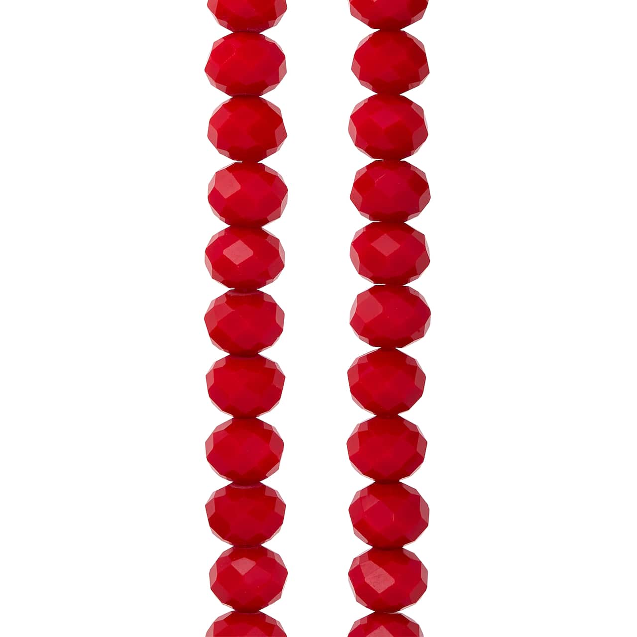 12 Packs: 40 ct. (480 total) Red Faceted Glass Rondelle Beads, 8mm by Bead Landing™